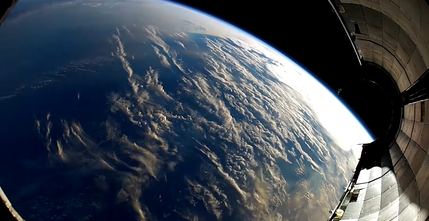 Falcon 9 fairing in orbit